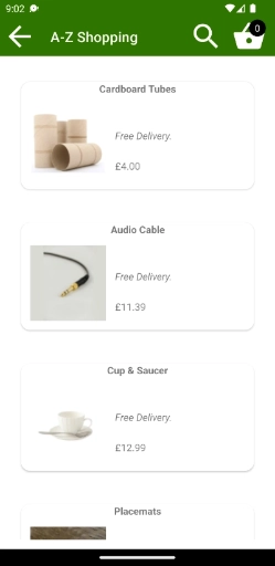 A-Z Shopping Interface